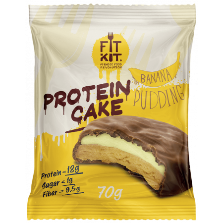 Печенье глазированное Fit Kit Protein Cake 70г Банановый пудинг