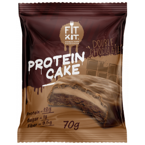 Печенье глазированное с начинкой Fit Kit Protein cake 70г Двойной шоколад