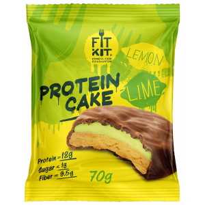 Печенье глазированное Fit Kit Protein Cake 70г Лимон-лайм