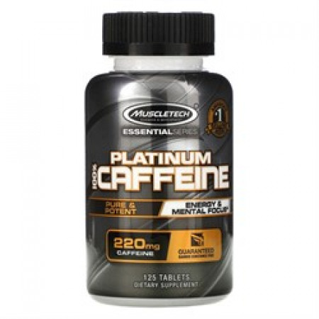 Кофеин MuscleTech Platinum Caffeine Кофеин 220 мг. 125 таблеток