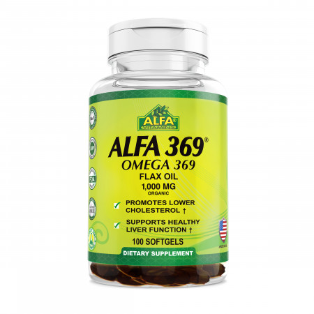 Омега 3-6-9 Alfa Vitamins Omega 3-6-9-Organic Flax Oil 1000 mg 100 капсул