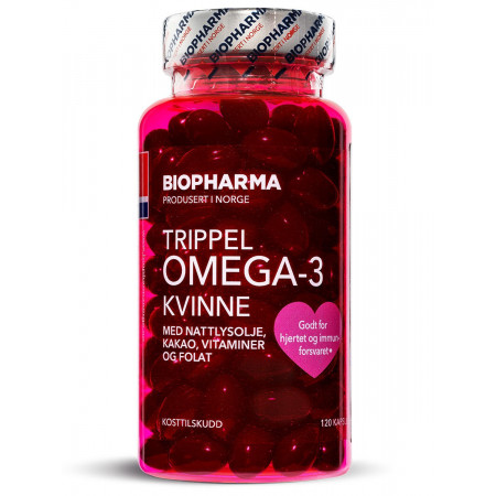 Омега-3 Biopharma Trippel Omega-3 Kvinne 120 капсул