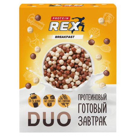Rex Сухой завтрак с высоким содержанием белка 250г Шоколад