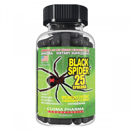 Жиросжигатель Cloma Pharma Black Spider 25 Ephedra 100 капсул