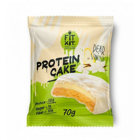 Печенье глазированное Fit Kit Protein Cake 70г Груша-ваниль