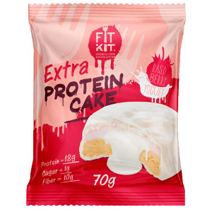 Печенье глазированное Fit Kit Protein Cake EXTRA 70г  Малина-йогурт