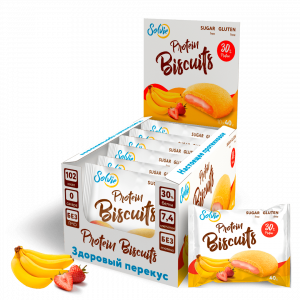 Печенье с начинкой Solvie Protein Biscuits 40г Банан-клубника