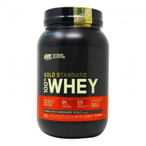 Протеин Optimum Nutrition 100 % Whey protein Gold standard 908г Двойной шоколад