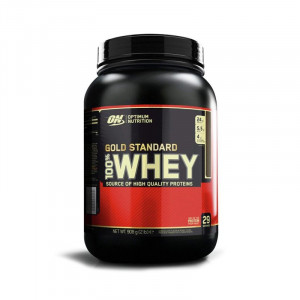 Протеин Optimum Nutrition 100 % Whey protein Gold standard 908г Клубника-банан
