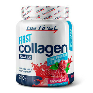 Коллаген Be First Collagen + hyaluronic acid + vitamin C 200гр Малина