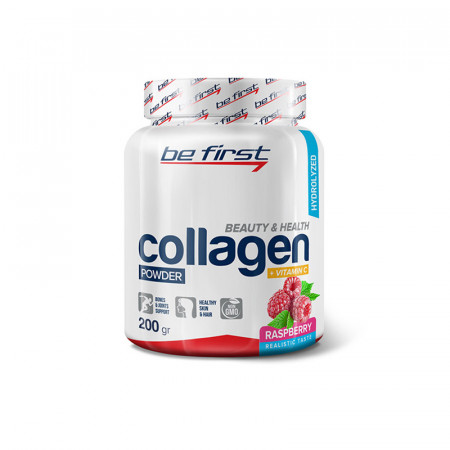 Коллаген+витамин С Be First Collagen + vitamin C 200г  Малина