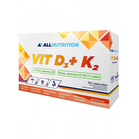 Витамин Д3+К2 AllNutrition Vit D3+K2 30 капсул