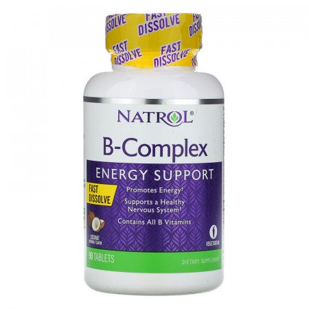 Витамин-Б NATROL B-Complex Coconut 90 таблеток