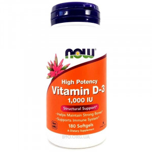 Витамин Д-3 NOW Vitamine D-3 1000 ME 180 капсул