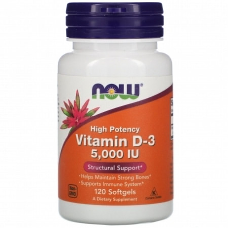 Витамин Д-3 NOW Vitamin D-3 5000 ME 120 капсул